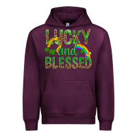 Mauve Wine Lucky And Blessed St Patricks Urban Hoodie - BundleAndBundleShop