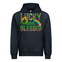 Navy Lucky And Blessed St Patricks Urban Hoodie - BundleAndBundleShop