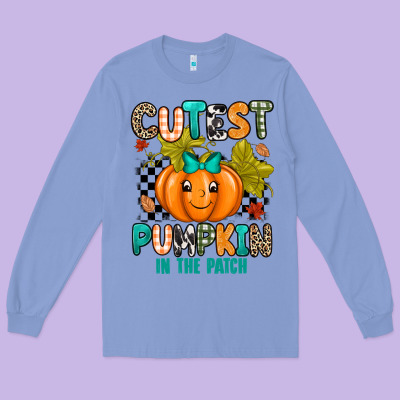 Cutest Pumpkin In The Patch Long Sleeve Tee Designed By Texasbilliewilder