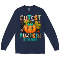 Navy Cutest Pumpkin In The Patch Long Sleeve Tee - texasbilliewilder