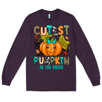 Plum Cutest Pumpkin In The Patch Long Sleeve Tee - texasbilliewilder