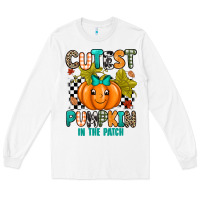 White Cutest Pumpkin In The Patch Long Sleeve Tee - texasbilliewilder