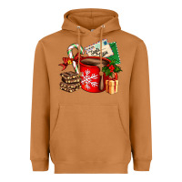 Meerkat Christmas hot chocolate cup with gift and letters Heavyweight Hoodie - AdoDesignShop