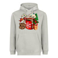 Moon Dust Christmas hot chocolate cup with gift and letters Heavyweight Hoodie - AdoDesignShop