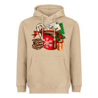 Mushroom Christmas hot chocolate cup with gift and letters Heavyweight Hoodie - AdoDesignShop