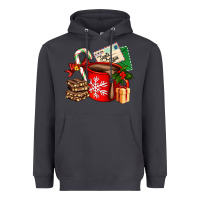 Smoke Christmas hot chocolate cup with gift and letters Heavyweight Hoodie - AdoDesignShop
