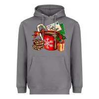 Storm Christmas hot chocolate cup with gift and letters Heavyweight Hoodie - AdoDesignShop