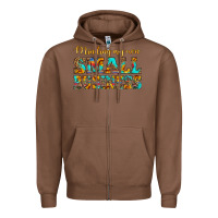 Chestnut minding my own small business Zipper Hoodie - HRA Design Shop