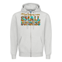 Dove Grey minding my own small business Zipper Hoodie - HRA Design Shop