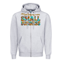 Heather Grey minding my own small business Zipper Hoodie - HRA Design Shop