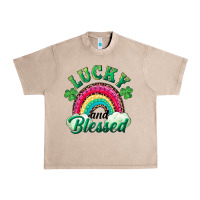 French Oak Lucky and blessed rainbow Urban Heavy Tee - RanaPortraitStore
