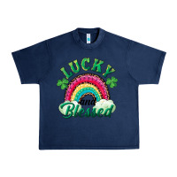 Navy Lucky and blessed rainbow Urban Heavy Tee - RanaPortraitStore