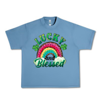 Pebble Blue Lucky and blessed rainbow Urban Heavy Tee - RanaPortraitStore