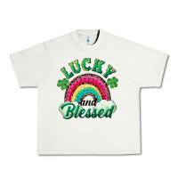 Pistachio Lucky and blessed rainbow Urban Heavy Tee - RanaPortraitStore