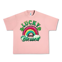 Salmon Lucky and blessed rainbow Urban Heavy Tee - RanaPortraitStore