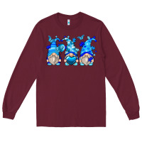 Burgundy autism gnomes Long Sleeve Tee - Zillion Design Studio