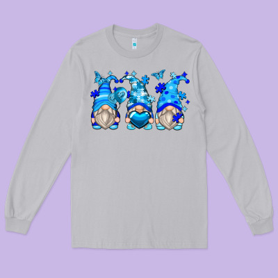 Autism Gnomes Long Sleeve Tee Designed By Zillion Design Studio