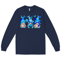 Navy autism gnomes Long Sleeve Tee - Zillion Design Studio