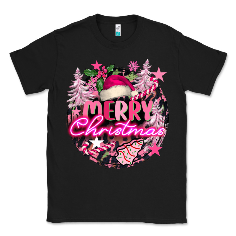 Pink Merry Christmas Classic Tee by FaDigitalArtStudio | Teevron