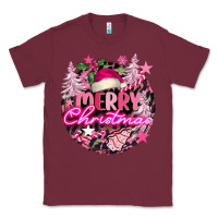 Burgundy pink merry christmas Classic Tee - FaDigitalArtStudio