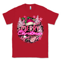 Red pink merry christmas Classic Tee - FaDigitalArtStudio