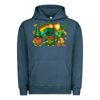 Pigment Midnight Navy st. patricks  gnomies with rainbow Urban Hoodie - BundleAndBundleShop