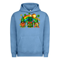 Pigment Pebble Blue st. patricks  gnomies with rainbow Urban Hoodie - BundleAndBundleShop