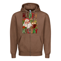 Chestnut happy holiday santa claus christmas Zipper Hoodie - FaDigitalArtStudio