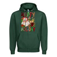 Sports Green happy holiday santa claus christmas Zipper Hoodie - FaDigitalArtStudio