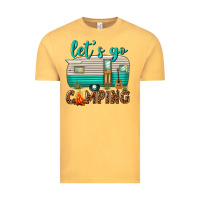 Vintage Mustard lets go camping Vintage Tee - texasbilliewilder