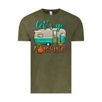Vintage Olive lets go camping Vintage Tee - texasbilliewilder