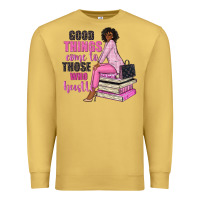 Antique Gold good things come to those who hustle Premium Sweatshirt - NancyCooperArtShop