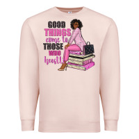 Pale Pink good things come to those who hustle Premium Sweatshirt - NancyCooperArtShop