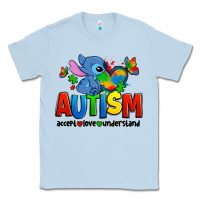 Dusty Blue autism stitch accept love understand Classic Tee - Zillion Design Studio