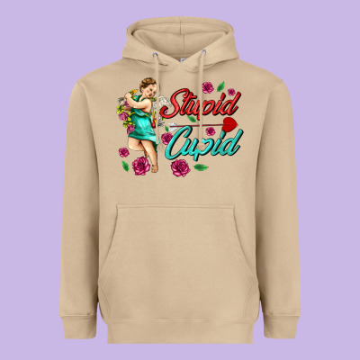 Stupid Cupid Heavyweight Hoodie Designed By Adodesignshop