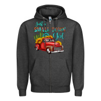 Charcoal Heather just a small town girl with car Zipper Hoodie - HRA Design Shop