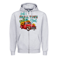 Heather Grey just a small town girl with car Zipper Hoodie - HRA Design Shop