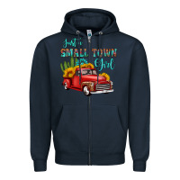 Navy just a small town girl with car Zipper Hoodie - HRA Design Shop