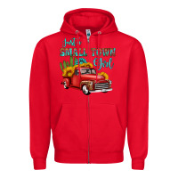 Red just a small town girl with car Zipper Hoodie - HRA Design Shop