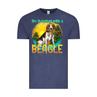 Vintage Denim life is better with a beagle Vintage Tee - texasbilliewilder