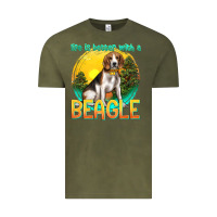 Vintage Olive life is better with a beagle Vintage Tee - texasbilliewilder