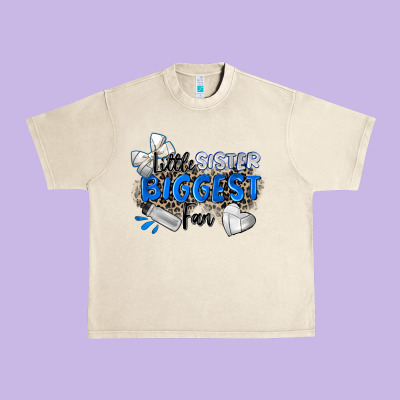 Little Sister Biggest Fan Volleyball Urban Heavy Tee Designed By Zillion Design Studio