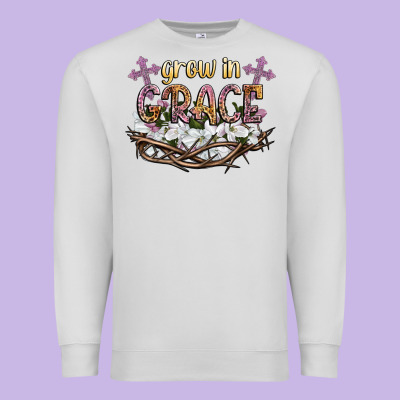 Grow In Grace Premium Sweatshirt Designed By Nancycooperartshop