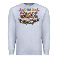 Heather Grey grow in grace Premium Sweatshirt - NancyCooperArtShop
