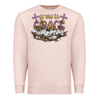 Pale Pink grow in grace Premium Sweatshirt - NancyCooperArtShop