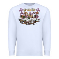 White grow in grace Premium Sweatshirt - NancyCooperArtShop