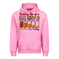 Fuchsia Pink Battery Life Of A Bus Driver Urban Hoodie - BundleAndBundleShop