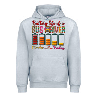 Heather Grey Battery Life Of A Bus Driver Urban Hoodie - BundleAndBundleShop