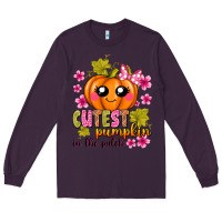Plum Cutest Pumpkin In The Patch Long Sleeve Tee - texasbilliewilder
