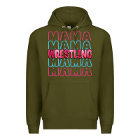 Army Green wrestling mama Premium Hoodie - MaliasSmallBusiness